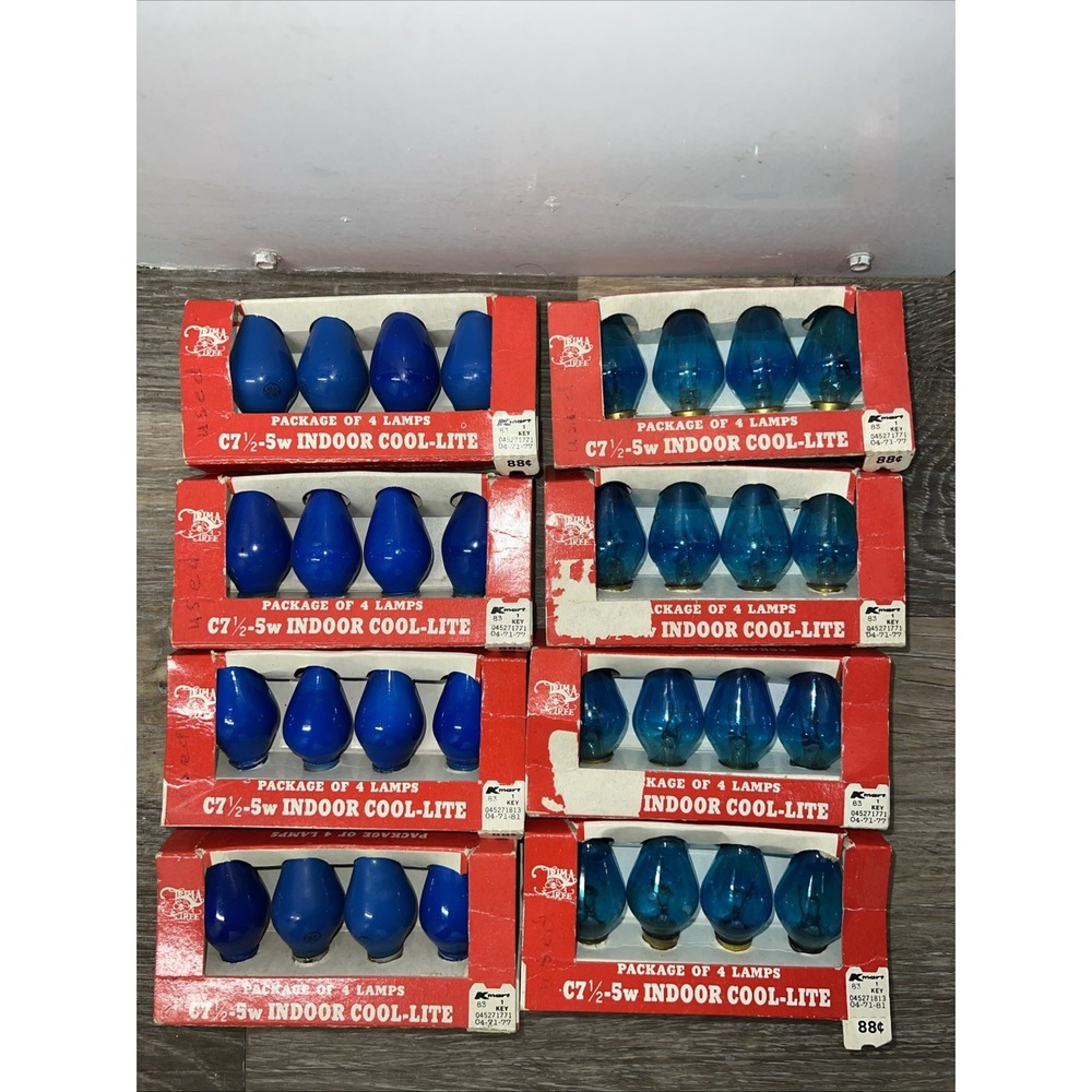 VINTAGE TRIM-A-TREE C7.5-5W INDOOR REPLACEMENT BULBS LAMPS 1 PACK OF 4 Christmas
